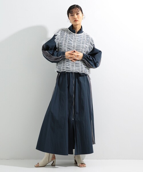 Ray BEAMS（レイビームス）の「Ray BEAMS / パイピング ジップ スカート（スカート・レディース・ネイビー/オフホワイト・1/0）」の19枚目の写真