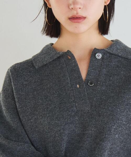 coen(コーエン)の「ポロニットプルオーバー(ニット/セーター・レディース・ダークグレー/クリーム/ブラック/オフホワイト・M/L)」の12枚目の写真