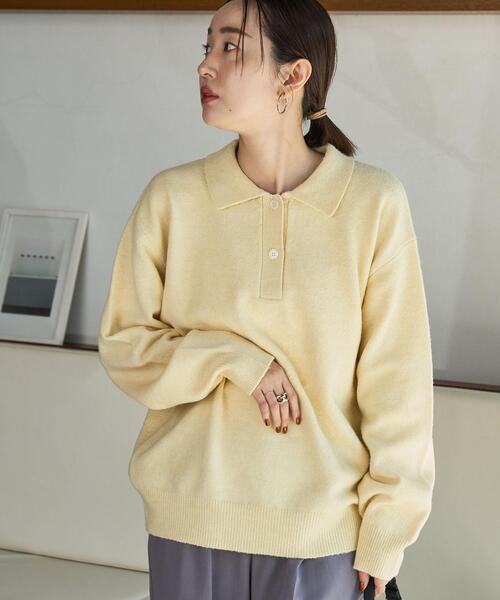 coen(コーエン)の「ポロニットプルオーバー(ニット/セーター・レディース・ダークグレー/クリーム/ブラック/オフホワイト・M/L)」の18枚目の写真