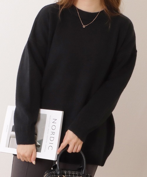 Lace Ladies（レースレディース）の「ドロップショルダーシャギーニットビッグプルオーバー（ニット/セーター・レディース・ブラック/アイボリー/ベージュ/グレー・FREE）」の12枚目の写真