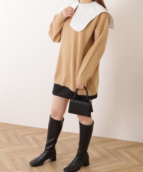 Lace Ladies（レースレディース）の「ドロップショルダーシャギーニットビッグプルオーバー（ニット/セーター・レディース・ブラック/アイボリー/ベージュ/グレー・FREE）」の21枚目の写真