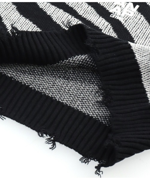 新品❤️ANEWブラック XL ジップアップセーター アクアガレージ aquagarage スリットデザインゆるニットトップス