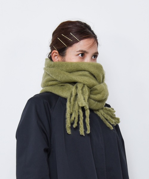 CALIFORNIA OUTFITTERS（カリフォルニア アウトフィッターズ）の「Z-2-SP 10C9  マルチ ボリューム マフラー 太フリンジマフラー ストール 【Maison select -メゾンセレクト-】（マフラー・レディース・ライトグレー/ブラック/ベージュ系/カーキ/ピンク/ブルー/ブラウン/ライトブラウン/ターコイズブルー・ONESIZE）」の6枚目の写真