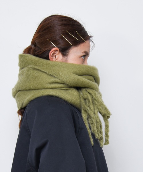 CALIFORNIA OUTFITTERS（カリフォルニア アウトフィッターズ）の「Z-2-SP 10C9  マルチ ボリューム マフラー 太フリンジマフラー ストール 【Maison select -メゾンセレクト-】（マフラー・レディース・ライトグレー/ブラック/ベージュ系/カーキ/ピンク/ブルー/ブラウン/ライトブラウン/ターコイズブルー・ONESIZE）」の12枚目の写真