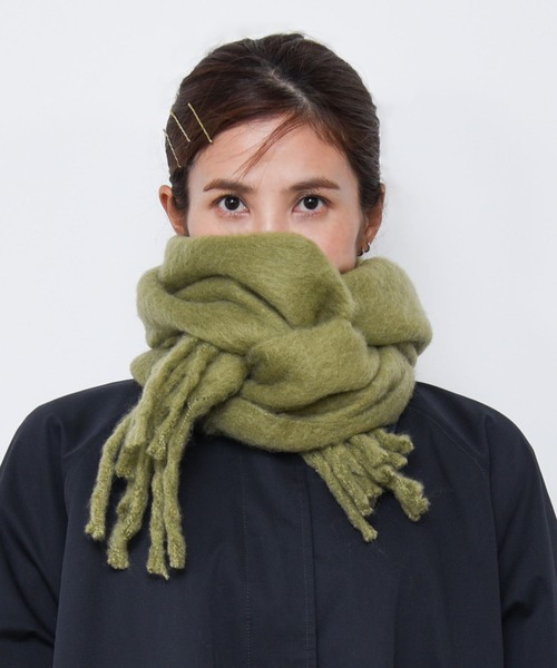 CALIFORNIA OUTFITTERS（カリフォルニア アウトフィッターズ）の「Z-2-SP 10C9  マルチ ボリューム マフラー 太フリンジマフラー ストール 【Maison select -メゾンセレクト-】（マフラー・レディース・ライトグレー/ブラック/ベージュ系/カーキ/ピンク/ブルー/ブラウン/ライトブラウン/ターコイズブルー・ONESIZE）」の22枚目の写真