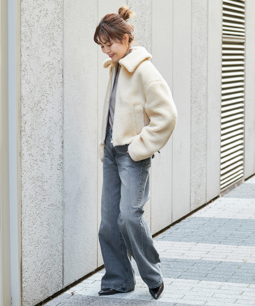 Spick & Span(スピックアンドスパン)の「フェイクファーブルゾン(その他アウター・レディース・アイボリー・FREE)」の5枚目の写真