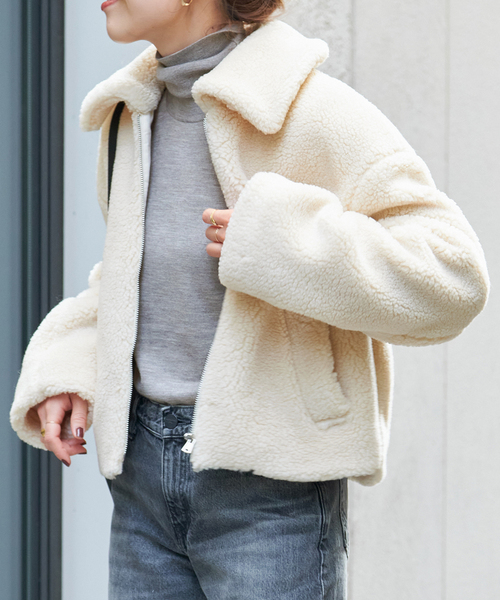 Spick & Span(スピックアンドスパン)の「フェイクファーブルゾン(その他アウター・レディース・アイボリー・FREE)」の9枚目の写真