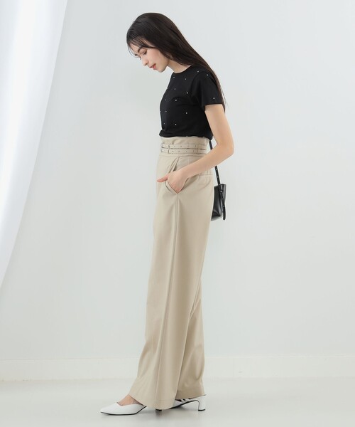 Ray BEAMS（レイビームス）の「Ray BEAMS / ライン ストーン ストレッチ Tシャツ（Tシャツ/カットソー・レディース・ホワイト/ブラック/ライトブルー・ONE SIZE）」の13枚目の写真