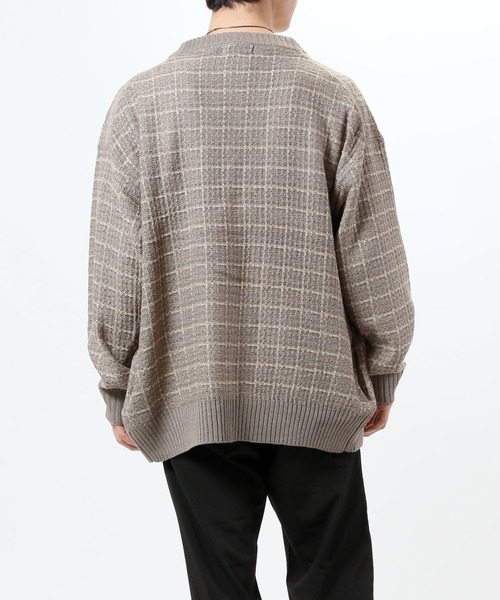 TopIsm（トップイズム）の「ルーズシルエット ツイード編み Vネックカーデ（ニット/セーター・メンズ・グリーン/ブラウン/グレイッシュベージュ/ブルー/ブラック・M/L）」の18枚目の写真