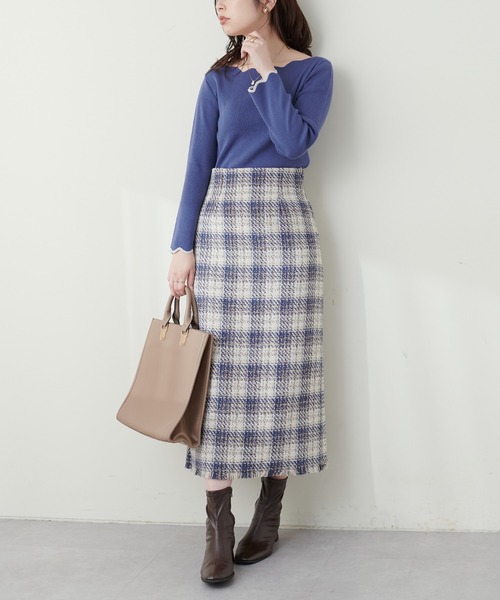natural couture(ナチュラルクチュール)の「袖口配色スカラップニット(ニット/セーター・レディース・ピンク系その他/ライトベージュ/ブルー系その他/パープル系その他/オフホワイト/ネイビー・FREE)」の22枚目の写真