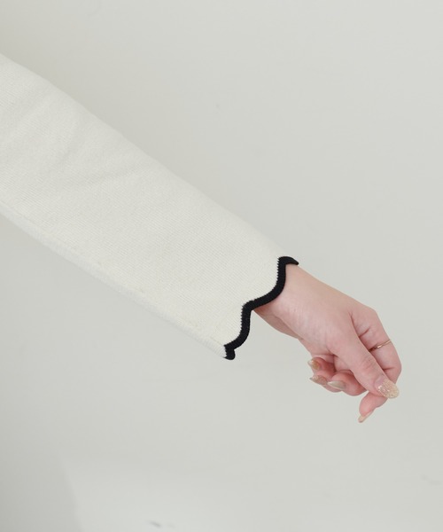 natural couture(ナチュラルクチュール)の「袖口配色スカラップニット(ニット/セーター・レディース・ピンク系その他/ライトベージュ/ブルー系その他/パープル系その他/オフホワイト/ネイビー・FREE)」の19枚目の写真