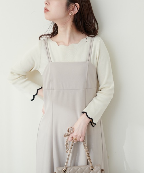 natural couture(ナチュラルクチュール)の「袖口配色スカラップニット(ニット/セーター・レディース・ピンク系その他/ライトベージュ/ブルー系その他/パープル系その他/オフホワイト/ネイビー・FREE)」の20枚目の写真