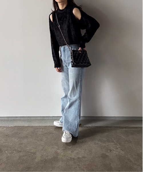 t a r o s u（タロス）の「2way shaggy knit/2ウェイシャギーニット（ニット/セーター・レディース・ベージュ/ブラック・FREE）」の21枚目の写真