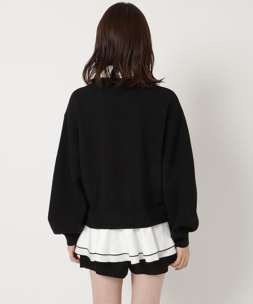 REDYAZEL（レディアゼル）の「フリルドッキングニットトップス（ニット/セーター・レディース・グレー/ボルドー/ブラック・FREE）」の5枚目の写真