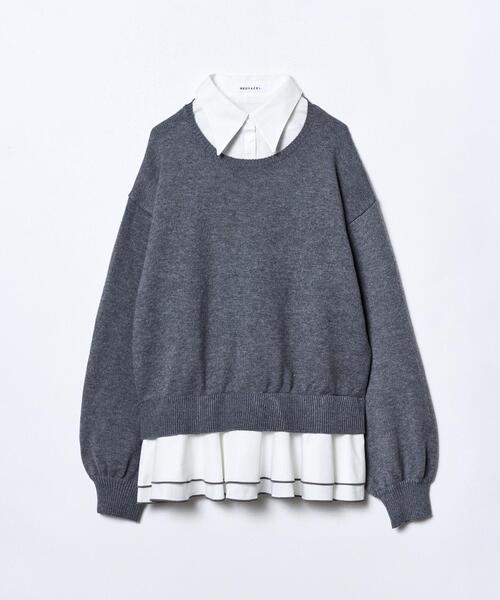 REDYAZEL（レディアゼル）の「フリルドッキングニットトップス（ニット/セーター・レディース・グレー/ボルドー/ブラック・FREE）」の13枚目の写真