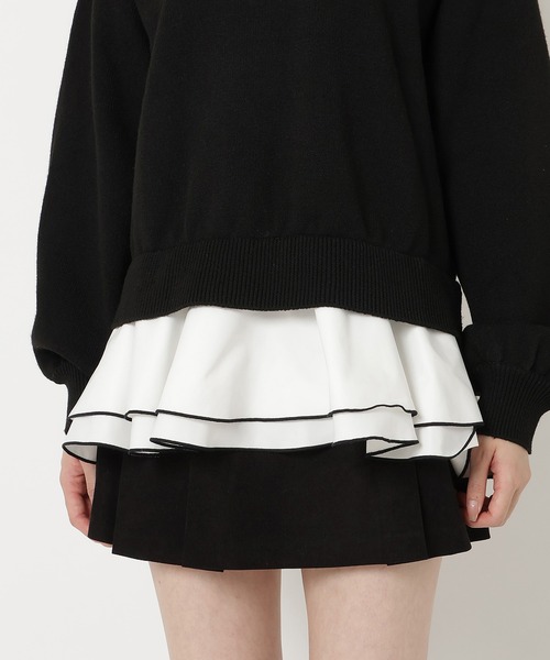 REDYAZEL（レディアゼル）の「フリルドッキングニットトップス（ニット/セーター・レディース・グレー/ボルドー/ブラック・FREE）」の19枚目の写真