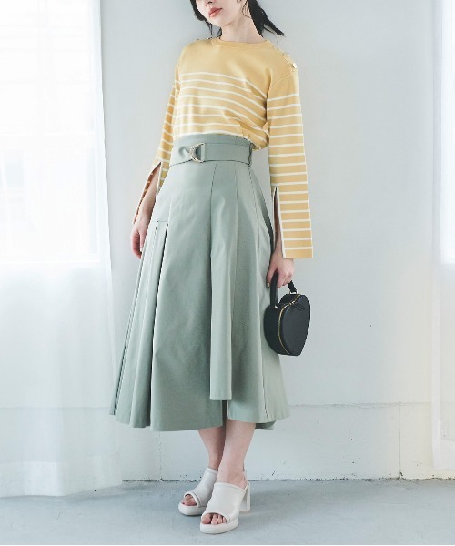 31 Sons de mode（トランテアン　ソン　ドゥ　モード）の「スリットスリーブボーダーニット（ニット/セーター・レディース・ピンク/イエロー/オフホワイト・36）」の18枚目の写真