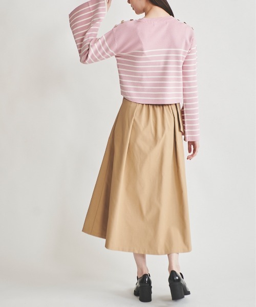 31 Sons de mode（トランテアン　ソン　ドゥ　モード）の「スリットスリーブボーダーニット（ニット/セーター・レディース・ピンク/イエロー/オフホワイト・36）」の12枚目の写真