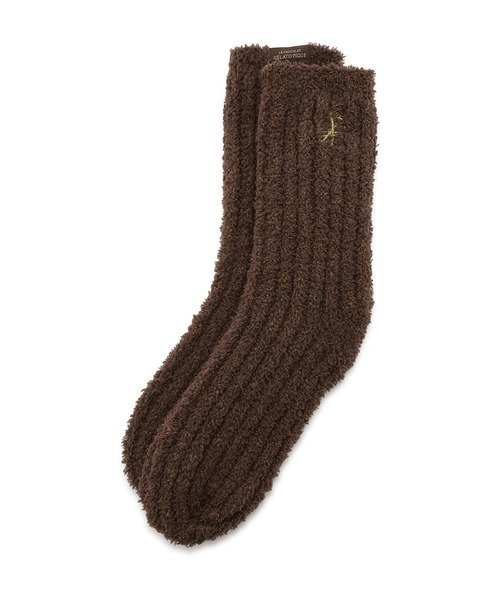 ジェラートピケ べビモコメランジリブ 上下セット ブラウン　新品未着用 美品】ジェラートピケ べビモコメランジリブ 上下セット ブラウン