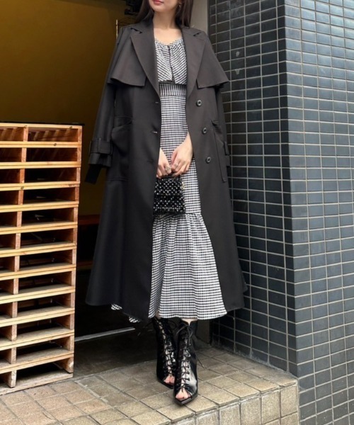 rienda（リエンダ）の「ビッグカラーマーメイドワンピース（ワンピース・レディース・マルチ・MEDIUM/SMALL）」の8枚目の写真