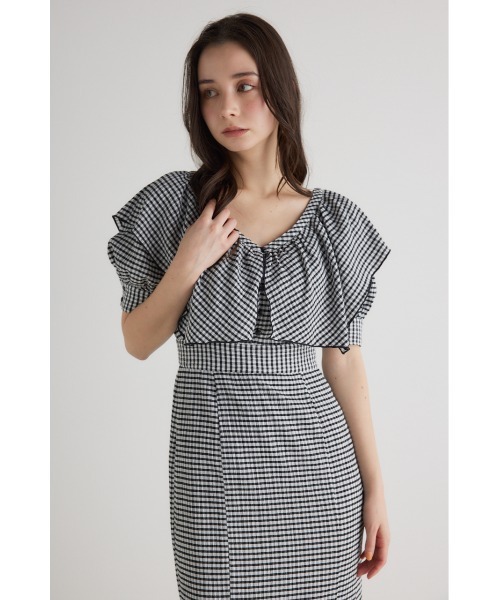 rienda（リエンダ）の「ビッグカラーマーメイドワンピース（ワンピース・レディース・マルチ・MEDIUM/SMALL）」の13枚目の写真