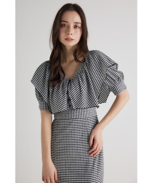 rienda（リエンダ）の「ビッグカラーマーメイドワンピース（ワンピース・レディース・マルチ・MEDIUM/SMALL）」の14枚目の写真