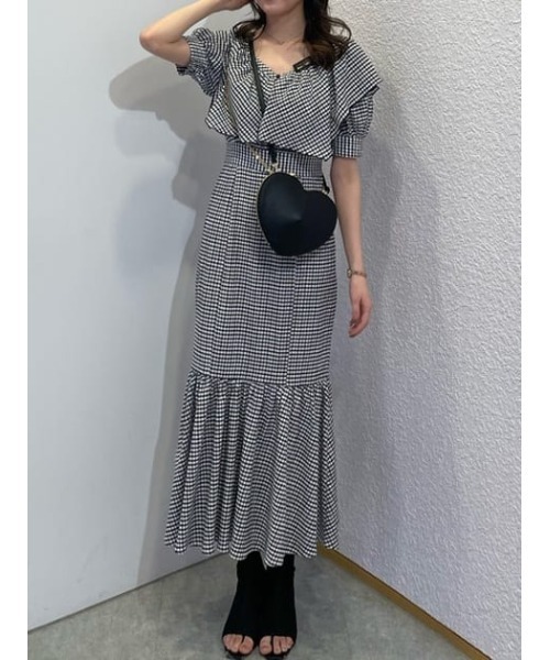 rienda（リエンダ）の「ビッグカラーマーメイドワンピース（ワンピース・レディース・マルチ・MEDIUM/SMALL）」の17枚目の写真