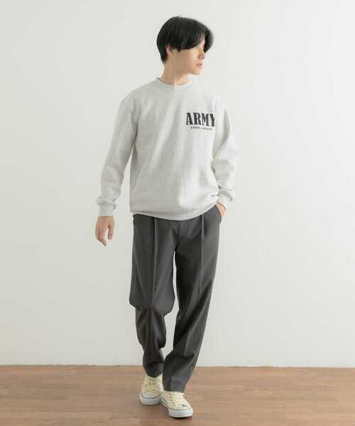 ITEMS URBANRESEARCH（アイテムズ アーバンリサーチ）の「ARMY Logo スウェットプルオーバー（スウェット・メンズ・カーキ/オートミール・MEDIUM/LARGE）」の7枚目の写真