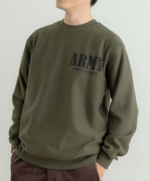 ITEMS URBANRESEARCH（アイテムズ アーバンリサーチ）の「ARMY Logo スウェットプルオーバー（スウェット・メンズ・カーキ/オートミール・MEDIUM/LARGE）」の9枚目の写真