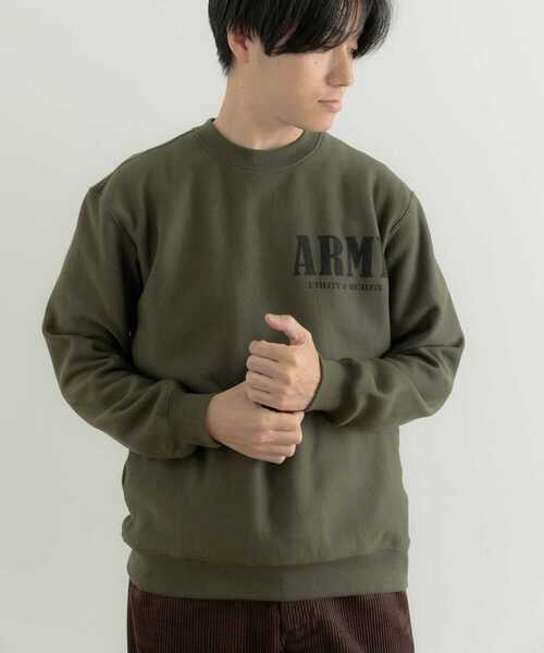 ITEMS URBANRESEARCH（アイテムズ アーバンリサーチ）の「ARMY Logo スウェットプルオーバー（スウェット・メンズ・カーキ/オートミール・MEDIUM/LARGE）」の11枚目の写真