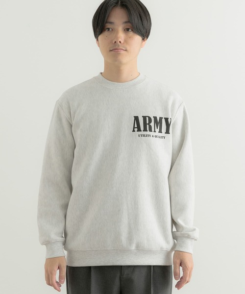 ITEMS URBANRESEARCH（アイテムズ アーバンリサーチ）の「ARMY Logo スウェットプルオーバー（スウェット・メンズ・カーキ/オートミール・MEDIUM/LARGE）」の14枚目の写真