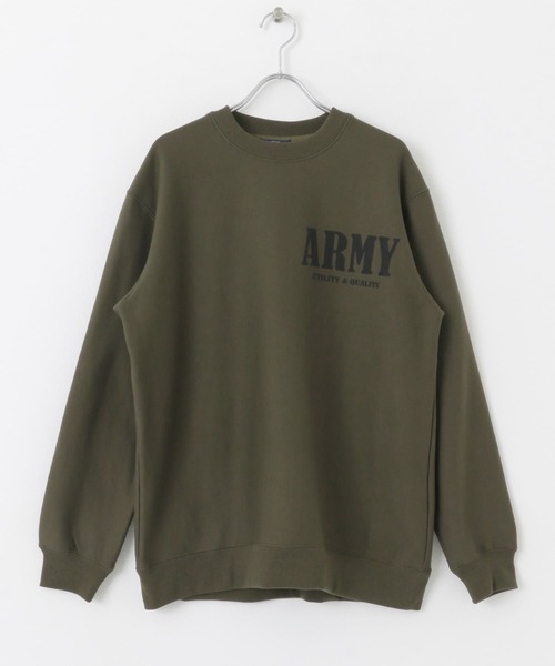 ITEMS URBANRESEARCH（アイテムズ アーバンリサーチ）の「ARMY Logo スウェットプルオーバー（スウェット・メンズ・カーキ/オートミール・MEDIUM/LARGE）」の22枚目の写真