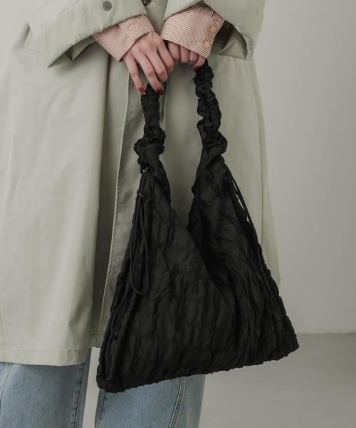 SMELLY（スメリー）の「サイドドロストバッグ（トートバッグ・レディース・アイボリー/ブラック・-）」の7枚目の写真