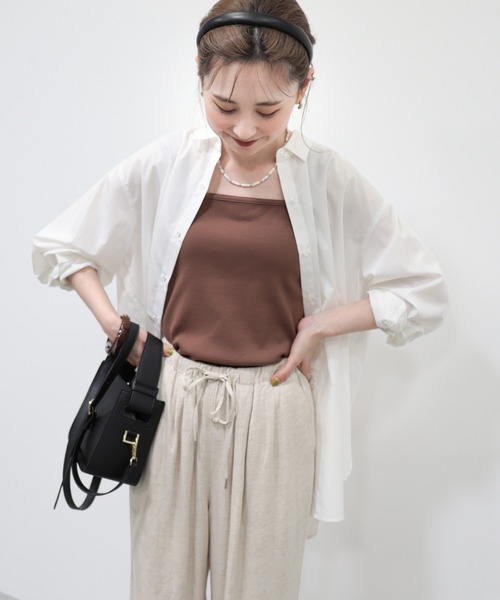 AMERICAN HOLIC（アメリカンホリック）の「【WEB限定】Daily!　イージーケアシャツ（シャツ/ブラウス・レディース・オフホワイト/ブルー系その他7/グリーン系その他3/サックスブルー/ブルー系その他4・M/L）」の2枚目の写真