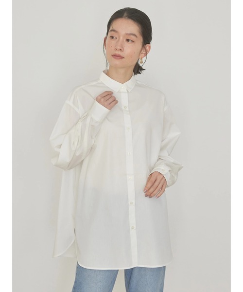 AMERICAN HOLIC（アメリカンホリック）の「【WEB限定】Daily!　イージーケアシャツ（シャツ/ブラウス・レディース・オフホワイト/ブルー系その他7/グリーン系その他3/サックスブルー/ブルー系その他4・M/L）」の6枚目の写真