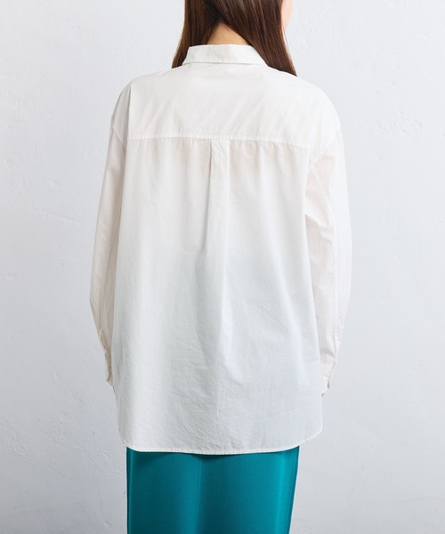 PUAL CE CIN（ピュアルセシン）の「タイプライターワンポイントロゴ刺繍ブラウス（シャツ/ブラウス・レディース・ピンク/ブルー/オフホワイト/イエロー・FREE）」の5枚目の写真