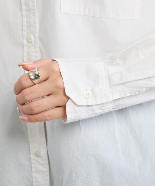 PUAL CE CIN（ピュアルセシン）の「タイプライターワンポイントロゴ刺繍ブラウス（シャツ/ブラウス・レディース・ピンク/ブルー/オフホワイト/イエロー・FREE）」の8枚目の写真