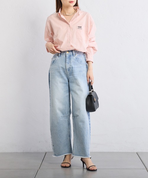 PUAL CE CIN（ピュアルセシン）の「タイプライターワンポイントロゴ刺繍ブラウス（シャツ/ブラウス・レディース・ピンク/ブルー/オフホワイト/イエロー・FREE）」の22枚目の写真