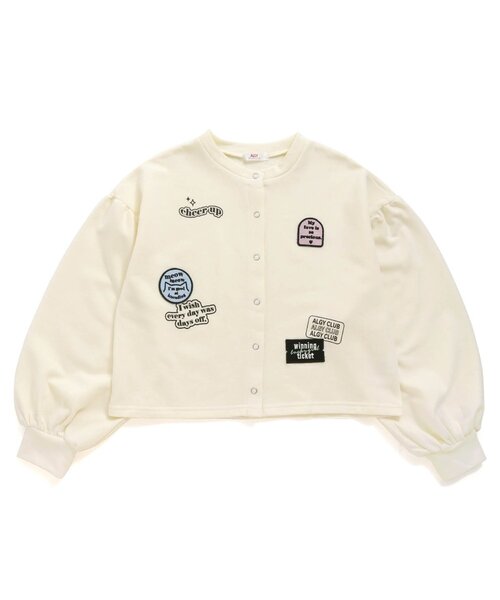 algy（アルジー）の「ワッペンカーデ（カーディガン/ボレロ・キッズ・グレー/イエロー/アイボリー・SMALL/MEDIUM/X-SMALL/XX-SMALL）」の2枚目の写真