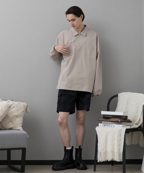 aimoha(アイモハ)の「aimoha men FUNCTIONAL CPO SHIRT ファンクショナルCPOシャツ吸水速乾(ポロシャツ・メンズ・ブラック/ベージュ/ダークグレー・XX-LARGE/XXX-LARGE/MEDIUM/LARGE/X-LARGE)」の12枚目の写真