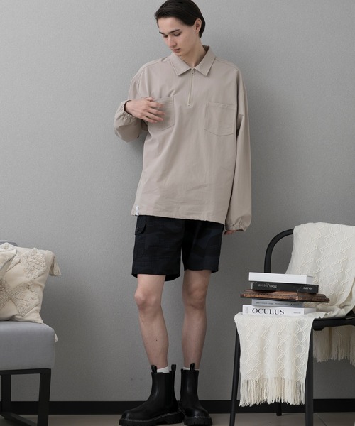 aimoha(アイモハ)の「aimoha men FUNCTIONAL CPO SHIRT ファンクショナルCPOシャツ吸水速乾(ポロシャツ・メンズ・ブラック/ベージュ/ダークグレー・XX-LARGE/XXX-LARGE/MEDIUM/LARGE/X-LARGE)」の13枚目の写真