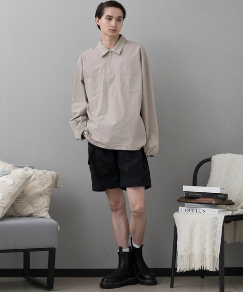 aimoha(アイモハ)の「aimoha men FUNCTIONAL CPO SHIRT ファンクショナルCPOシャツ吸水速乾(ポロシャツ・メンズ・ブラック/ベージュ/ダークグレー・XX-LARGE/XXX-LARGE/MEDIUM/LARGE/X-LARGE)」の16枚目の写真