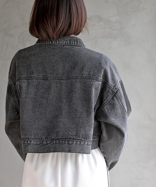 rps(アールピーエス)の「ショートGジャン(デニムジャケット・レディース・ブルー/サックスブルー/アイボリー/ブラック・フリー)」の8枚目の写真