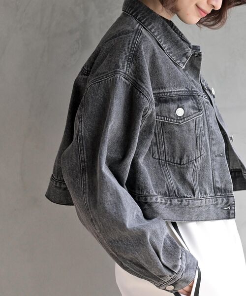 rps(アールピーエス)の「ショートGジャン(デニムジャケット・レディース・ブルー/サックスブルー/アイボリー/ブラック・フリー)」の9枚目の写真