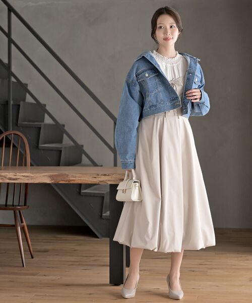 rps(アールピーエス)の「ショートGジャン(デニムジャケット・レディース・ブルー/サックスブルー/アイボリー/ブラック・フリー)」の10枚目の写真