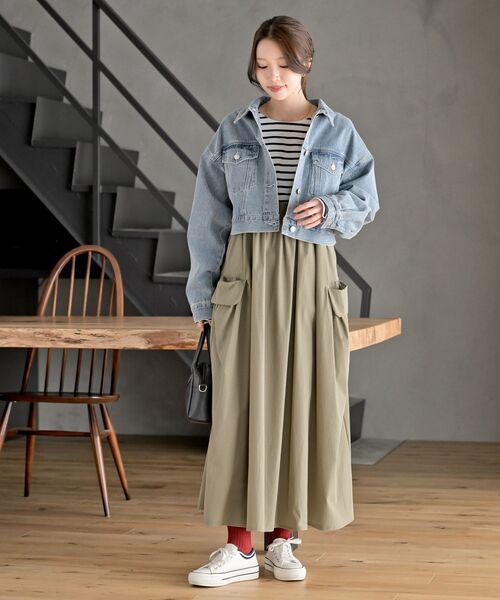 rps(アールピーエス)の「ショートGジャン(デニムジャケット・レディース・ブルー/サックスブルー/アイボリー/ブラック・フリー)」の18枚目の写真