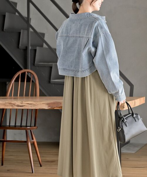 rps(アールピーエス)の「ショートGジャン(デニムジャケット・レディース・ブルー/サックスブルー/アイボリー/ブラック・フリー)」の20枚目の写真