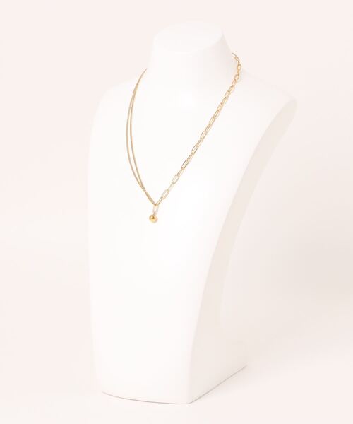 PARKS TOKYO SELECT（パークストウキョウセレクト）の「金属アレルギー対応 サージカルステンレス/316L ボール&MIXチェーンネックレス（ネックレス・レディース・シルバー/ゴールド・FREE）」の4枚目の写真