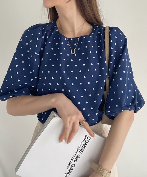 Ada.（エイダ）の「ハート プリント パフスリーブ ブラウス（シャツ/ブラウス・レディース・ブラック/オフホワイト/ブルー・FREE）」の16枚目の写真