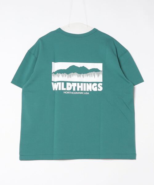 新品タグ付き Waffle logo tee / green セール】【WILDTHINGS/ワイルドシングス】 バックロゴ Tシャツ